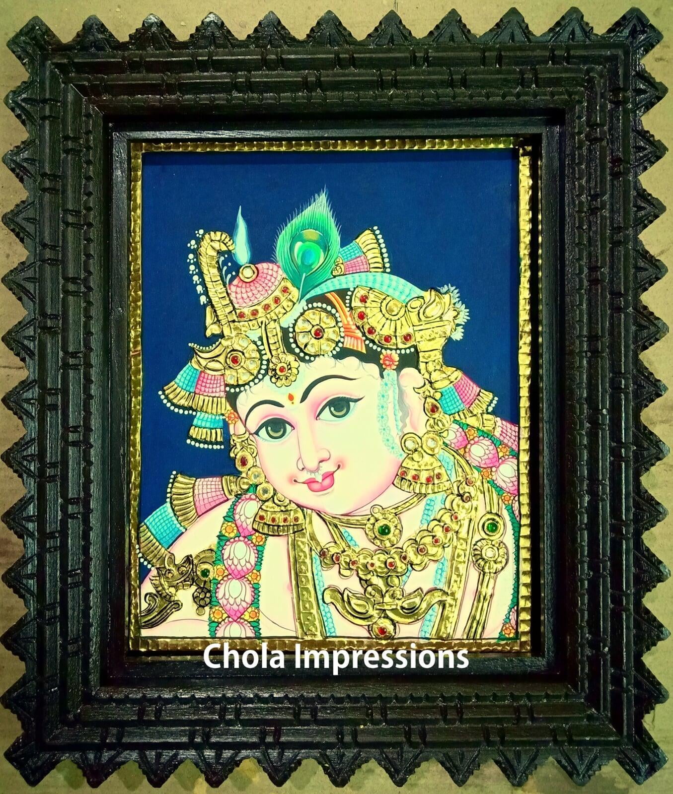 Krishna Tanjore Painitng by Chola Impressions