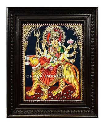 Durga Devi Tanjore Painting - Various sizes