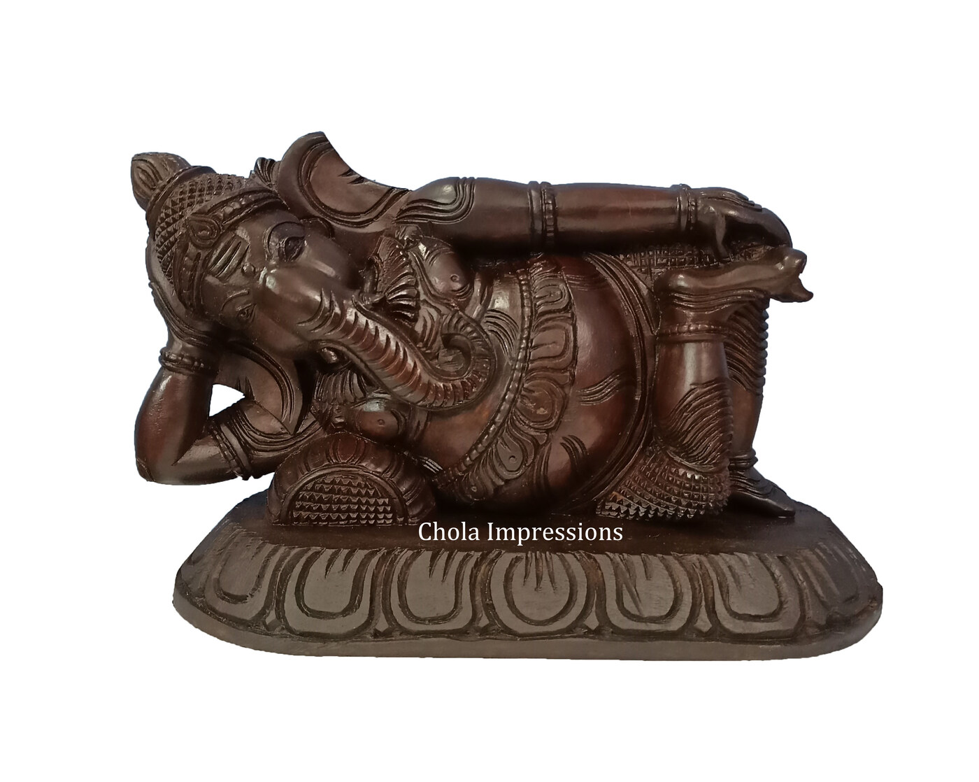 Reclining Vaastu Ganesh (Vaastu Vinayagar) Wooden statue - Antique style Reclining Vaastu Ganesh (Vaastu Vinayagar) Wooden statue - Antique style