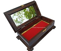 Exquisite Rosewood Jewel Box with mirror - 9 inches