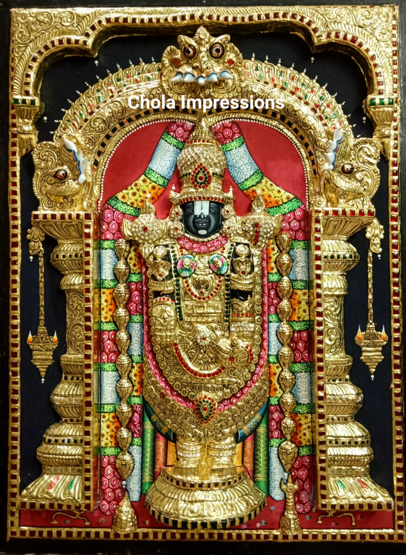 Buy Super Embossed Balaji Tanjore Painting with american diamonds