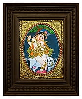 Flute Krishna Tanjore Painting