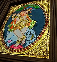 Flute Krishna Tanjore Painting