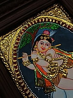 Flute Krishna Tanjore Painting